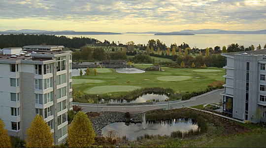 Cordova Bay Golf Course and view of the ocean